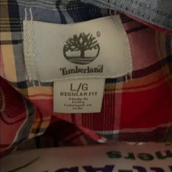 Timberland Short Sleeve Flannel Button Down Large - Picture 3 of 4